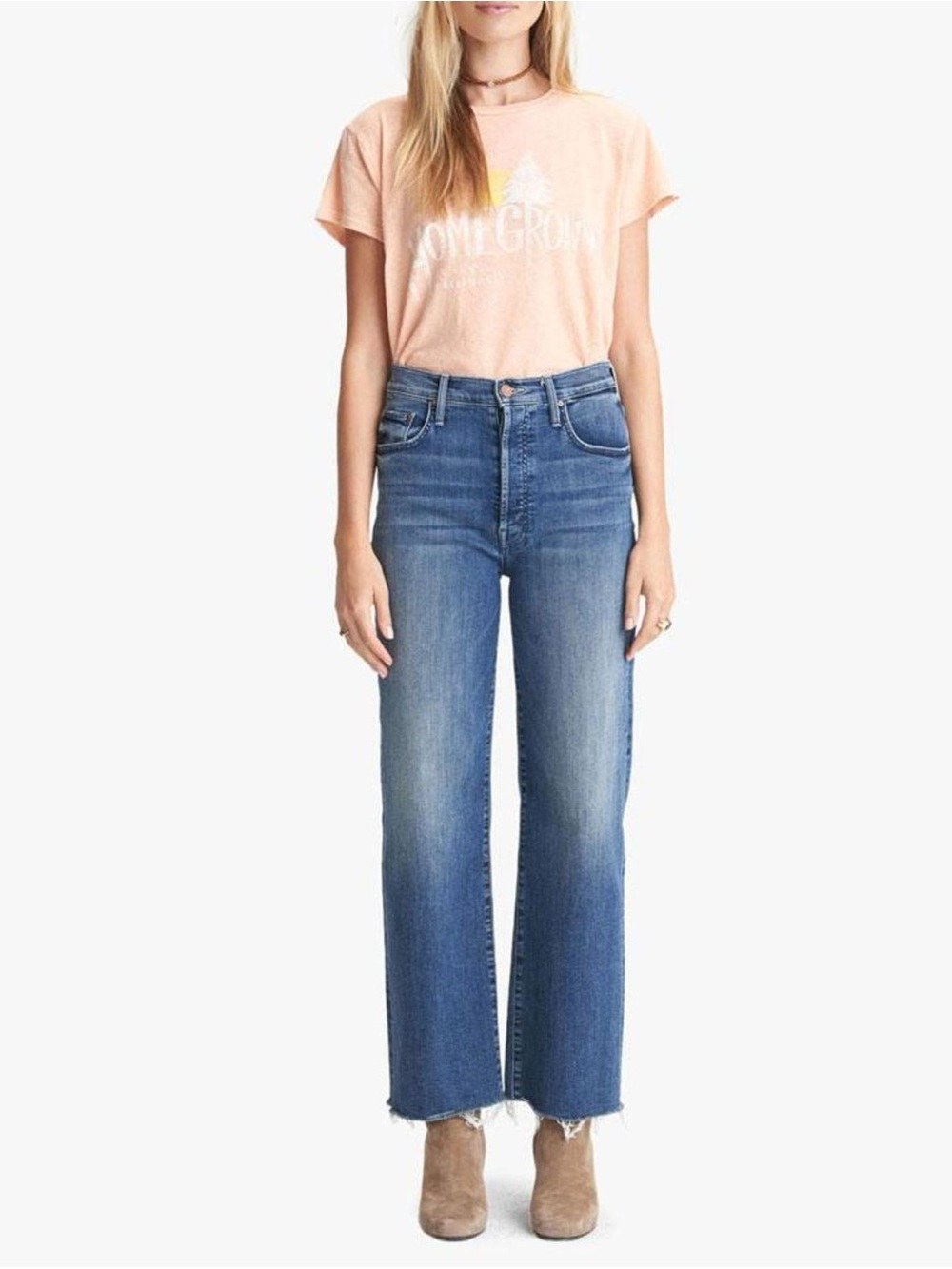 Mother Denim Rambler Ankle Fray Jean in Groovin